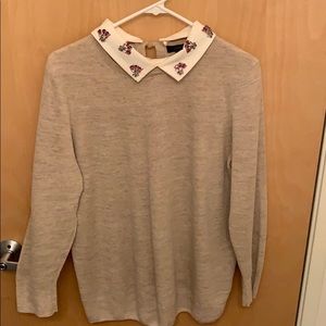 Beaded collar sweater